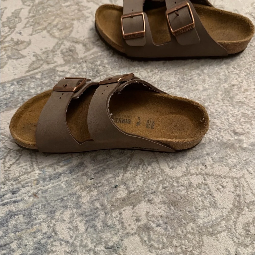 Birkenstock Kids Brown Two-Strap Sandals
